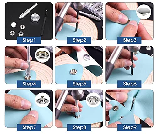 500 Pieces Stainless Steel Snap Fastener, BetterJonny 15mm Heavy Duty Snap Button Press Stud Cap for Marine Boat Canvas Bag Leather DIY Craft