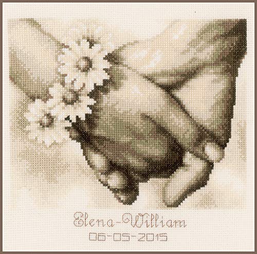 Vervaco Counted Cross Stitch Kit Just Married 8.4" x 8.4"