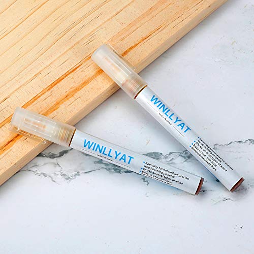 2 PCS Scorch Pen Marker Wood Burning Pen - Winllyat Chemical Wood Burned Marker Pen for DIY Projects - Oblique Head and Round Head (Oblique Head and Round Head)