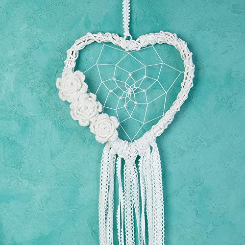 20 Pieces Metal Dream Catcher Rings Circle Heart Moon Shaped Catcher Rings Macrame Hoop Rings for DIY Crafts Wedding Wreath Wall Hanging Decor