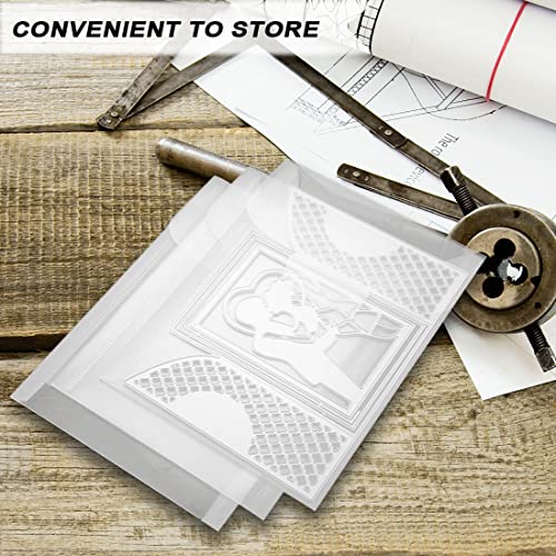 IOUALEY 24 Pieces Clear Stamp and Die Cuts Storage Bags Resealable Plastic Seal Scrapbooking Large Cutting Dies Stencil Envelopes Pockets for DIY Card Making Craft Paper (5 x 7 Inch, 7 x 9.4 Inch)