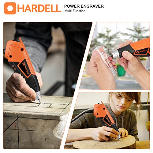 HARDELL 15W Engraver,5 Speed Etching Power Tool Equipped with Soft Rubber Handle and Tungsten Carbide Steel Bits,Mini Multi-Function for Tile,Metal,Stone,Wood,Leather,Glass,PVC Pipe,DIY Crafts