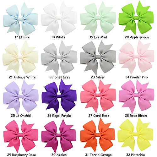 40PCS 3 Inch Hair Bows for Girls Grosgrain Ribbon Toddler Hair Accessories with Alligator Clip Bow for Toddler Girls Baby Kids Teens