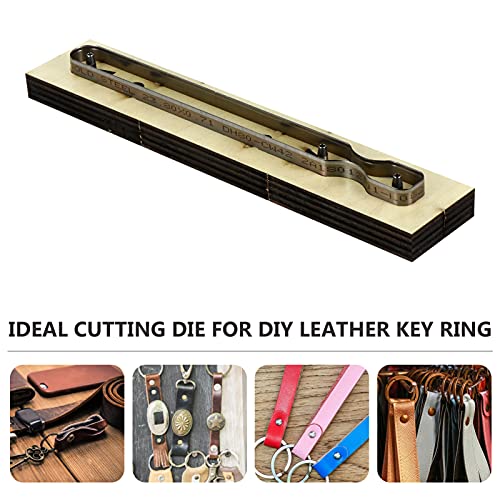 EXCEART Leather Cutting Die Strip Scrapbook Embossing Wooden Die Cutting Mold for DIY Crafts Jewelry Making Punching Home Decoration Key Chain Mold Style 1