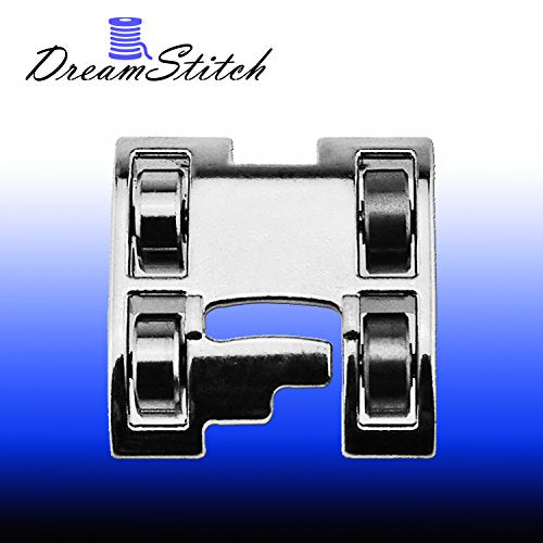 DREAMSTITCH Snap on Leather Sewing Roller Presser Foot for Fabrics with Uneven Levels,Leathers,velvets, and Fabric with nap or Loops for Husqvarna Viking Group 1 2 3 4 5 6 7 Sewing Machine 4129902-45