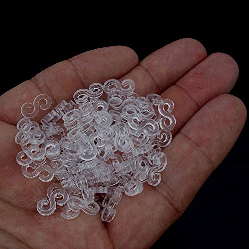 Creammuffin S Clips Connectors Rubber Connectors Refills for Loom Rubber Band for DIY Bracelet Making Refill Kit (300 pcs, Clean)