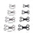 Kenkio 70 Set Sewing Hooks and Eyes Closure for Bra,Fur Coat Jacket and Clothing,Silver and Black, 4 Sizes