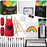 RISEBRITE Kids Art Set 35 Pcs – Deluxe Acrylic Paint Set for Kids Includes Non Toxic Paint, Tabletop Easel, Paint Brushes, Canvas, Painting Pad, and More Premium Art Supplies