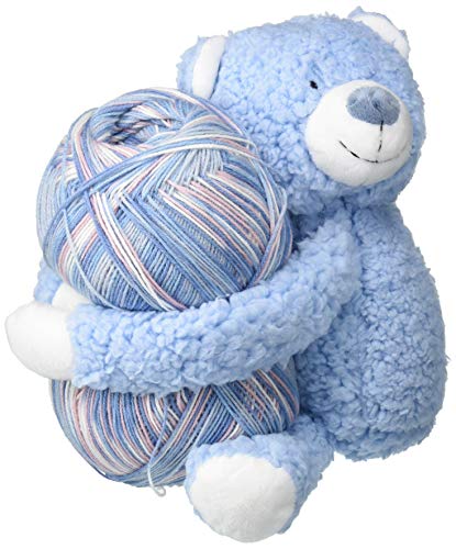 DMC Hug This Knitting & Crochet Yarn Kit with Teddy Plush Toy