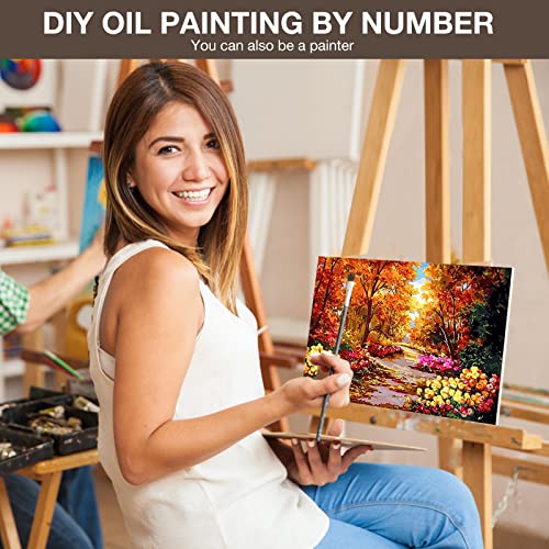 Fycert 4 Pack Paint by Numbers for Adults Kids Without Frame,DIY Oil Painting Set for Beginner,2 Pack 12x16 Inch & 2 Pack 16x12 Inch,Gifts for Men Women Children