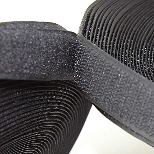1.5 inch Wide 20 Feet Sew On Hook Loop Tape Roll Closeout Nylon Strips Fabric Water Tear Resistant for Window Curtain Handbags Clothes Shoes Backpacks Non-Adhesive Back