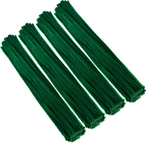 EBOOT 100 Pieces Pipe Cleaners Chenille Stem for Arts and Crafts, 6 x 300 mm (Dark Green)