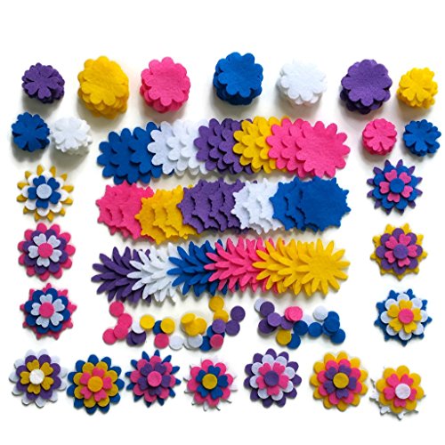 240 Piece - Craft Felt Flowers - Assorted Color Felt Flower Shapes - by Wildflower Toys