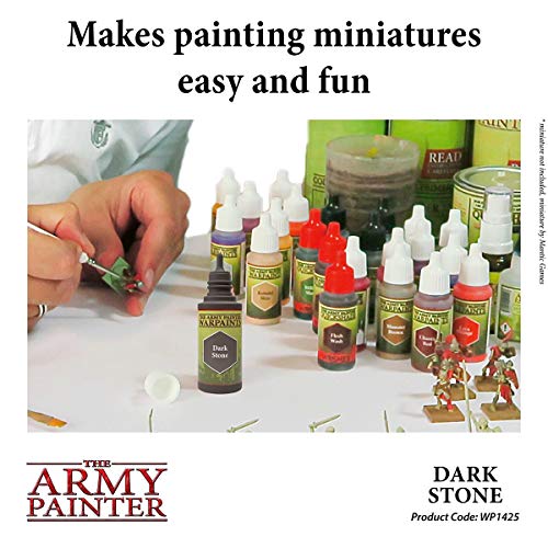 The Army Painter Dark Stone Warpaint - Acrylic Non-Toxic Heavily Pigmented Water Based Paint for Tabletop Roleplaying, Boardgames, and Wargames Miniature Model Painting
