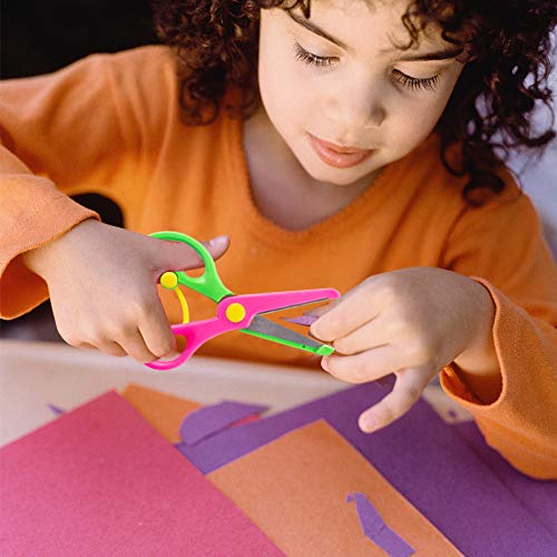 LovesTown Preschool Training Scissors,6 Pcs Dual-Colour Children Safety Scissors Pre-School Training Scissors Safety Scissors Art Craft Scissors