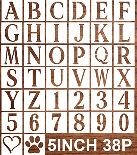 5inch Letter Stencils Alphabet Stencils Letter Stencil Lettering Alphabet Stencils Letters Stencils for Painting on Wood Wall Cake Cookies Holiday Decor