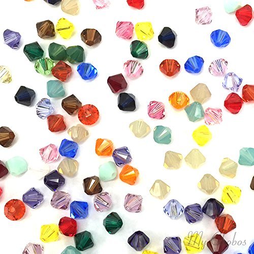 50 pcs Swarovski 5328 6mm Crystal Xilion Bicone Beads Rhinestones DIY Jewelry Marking Assorted Mix Colors from Mychobos (Crystal-Wholesale)