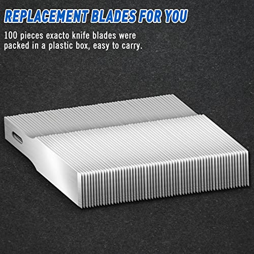 DIYSELF 100 Pack Exacto Knife Blade Refills #18, Hobby Blades Replacement, #18 Craft Knife Blades for Craft Knife Precision Knife, High Carbon Steel Exacto Knife Blades for Scrapbooking, Stencil (#18)