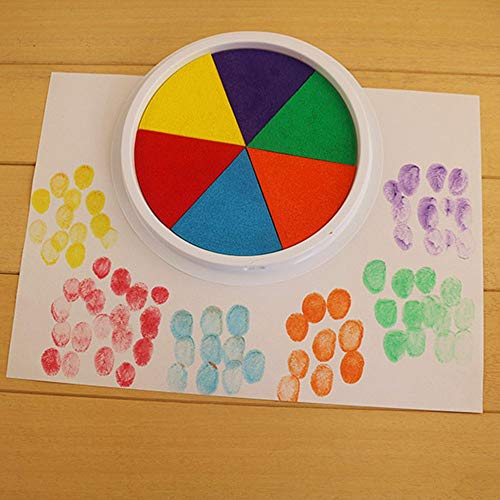 EORTA 2 Pack Craft Ink Pads Stamps Partner 6 Vivid DIY Colors in Round Box Finger Painting Pigment Ink Craft Stamp Pad for Stamps, Paper, Wood, Fabric, for Kid's Rubber Stamp, Scrapbooking Cards