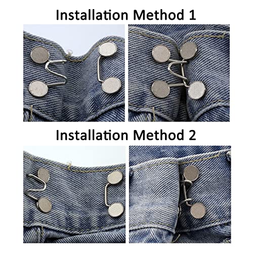 Qkari Jean Button Pins, Adjustable Jean Button, Detachable Jean Button Pin, No Sewing Required, Perfect Fit Instant Jean Button (Copper)