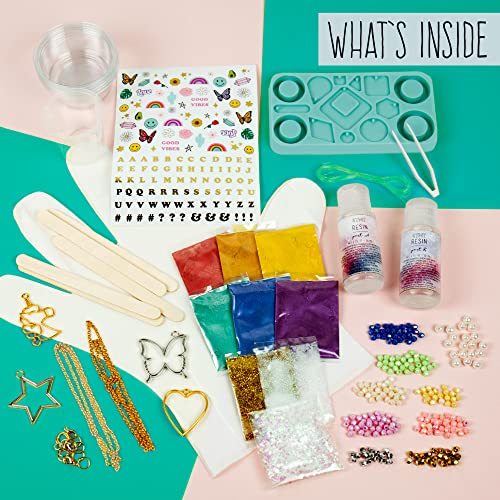 STMT D.I.Y. Resin Jewelry Studio, All-in-One Resin Jewelry Making Kit with Resin Jewelry Molds, Fun DIY Jewelry Kit to Make Your Own Necklaces, Bracelets & More, Great Gift for Teen Girls 14+