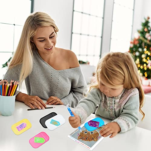 SENHAI 8 Pieces Anti-Slip Tools Sticky Mat for Diamond Painting, with 8 Diamond Trays, Non-Slip Universal Gel Pad for Fixing Trays 5D Diamond Painting Accessories for Kids or Adults