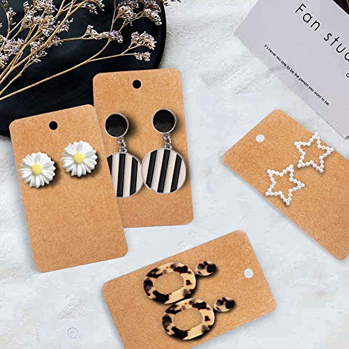 WeLiu Earring Card Holder 256 Pack Earring Display Cards Hanging Earring, Kraft Paper Tags for DIY Ear Studs and Earrings, 3.5 x 2 Inches (Brown)