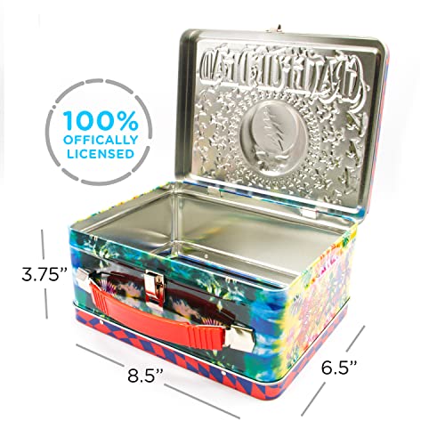 AQUARIUS Grateful Dead Fun Box - Sturdy Tin Storage Box with Plastic Handle & Embossed Front Cover - Officially Licensed Grateful Dead Merchandise & Collectible Gifts