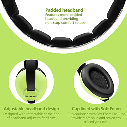 BBTKCARE Baby Ear Protection Noise Cancelling HeadPhones for Babies for 3 Months to 2 Years (Green)