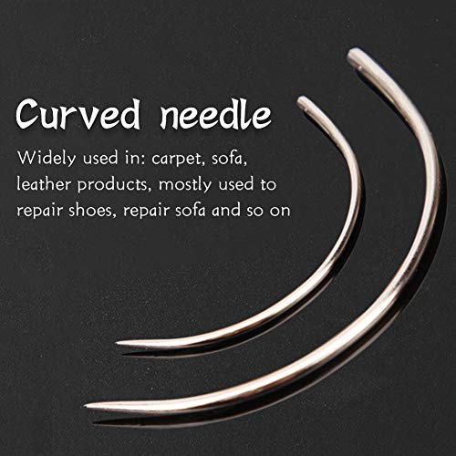 120 Pcs Leather Needles, Curved Sewing Needles, Weaving Needle for Carpet Leather Canvas Repairing, Blocking Knitting, Modelling and Crafts