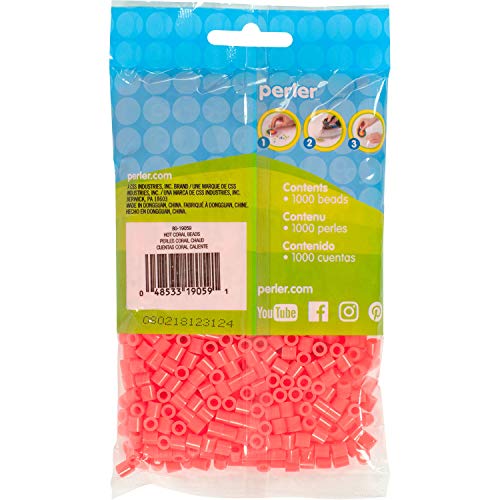 Perler Beads Fuse Beads for Crafts, 1000pcs, Hot Coral Pink