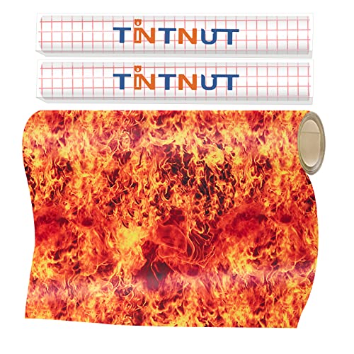 Tintnut Flame Permanent Adhesive Vinyl Roll - 12 inch x 5ft Purple Burning Fire matte Self Sticker Waterproof Vinyl Compatible With Cricut Or Silhouette Camo For Home Decor Mugs Scrapbooking Windows Graphics