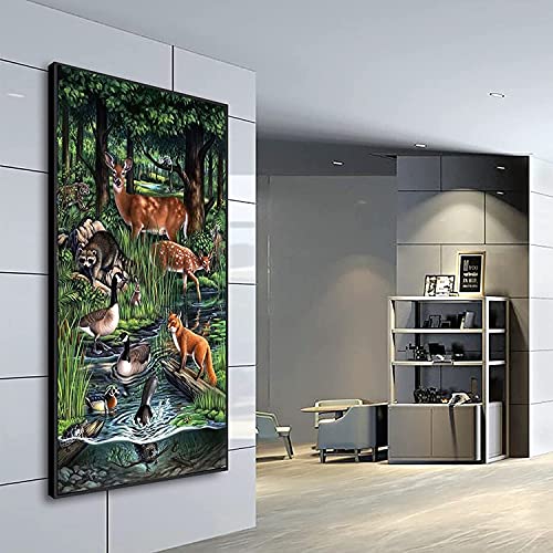 YALKIN 5D Diamond Painting Kits for Adults DIY Large Animal Full Round Drill (27.56 x 15.7 inch) Embroidery Pictures Arts Paint by Number Kits Diamond Dotz Painting for Home Wall Decor