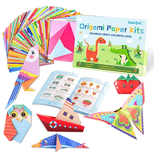 Origami Paper Kit for Kids - 152 Sheets 6 Inch Double Sided Origami with Instructional Origami Book - 72 Patterns Folding Papers Educational Toy for Beginners/Children Gift/School Craft Lessons UAP09