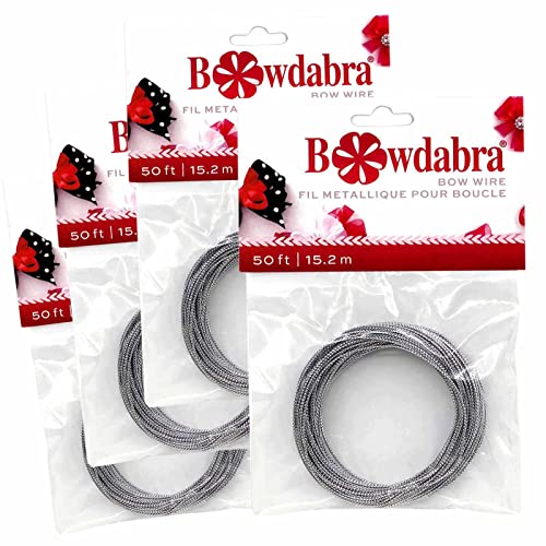 Morex Ribbon Bowdabra Wire Silver 4-PK 200Ft Ribbon, 200 Feet