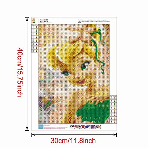 5D Painting Diamond Painting Full Diamond Rhinestone Painting Crystal Embroidery kit Arts handicrafts and Cross Stitch (Fairy) 12 X 16 inches
