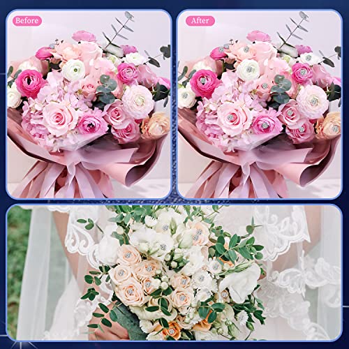 400 PCS Bouquet Pins Flower Pins, Straight Pins Clear Sewing Pins Crystal Diamond Head Pins for Craft Wedding Jewelry Decoration (2.1''/1.5'')