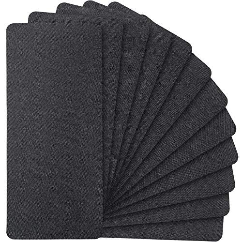 12 Sheets Iron-On Mending Fabric 4.92 x 11 Inch Iron On Clothes Patches for Mending Fix Couch Pants Pockets Holes Knees Elbow (Black)