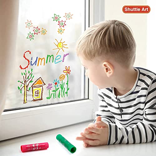 Tempera Paint Sticks, Shuttle Art 31 Pack Solid Tempera Paint Set, 30 Colors with 1 Drawing Pad for Kids, Washable, Super Quick Drying, Works Great on Paper Wood Glass Ceramic Canvas
