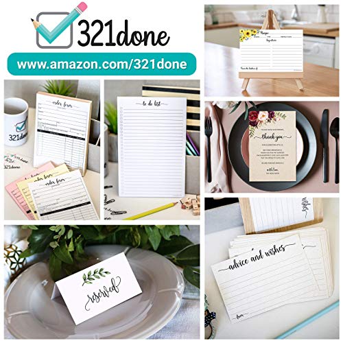 321Done Thank You Postcards (Set of 50) 4" x 6" - Blank with Mailing Side - Made in USA, Cute Modern Script Kraft Tan Thick Cardstock, Large