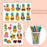 19 Pieces 5D DIY Diamond Painting Stickers Kits for Kids Cartoon Theme Diamond Painting Kits Handmade Craft Luau Party Pineapple Flamingo Man Animal Diamond Painting Stickers Kits Summer Decorations