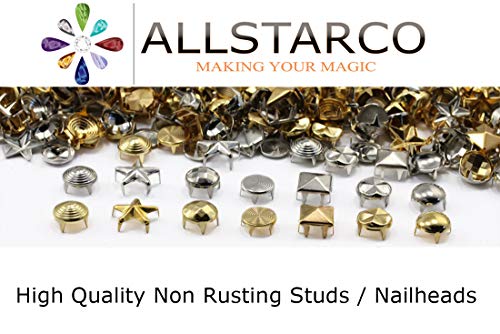 Allstarco 8mm Emerald CH18 Bedazzler Refills Rhinestones Preset Gemagic Studs Nailheads in Rims for Garment Embelishments Leatherwork DIY Crafts Decorate Shoes, Belts, Tee Size 34-50 Pieces