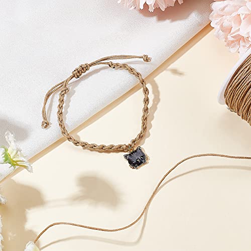 PH PandaHall 100 Yards 1mm Waxed Cotton Cord Thread Beading String for Bracelet Necklace Making Crafting Beading Macrame Vase Decor, Burlywood