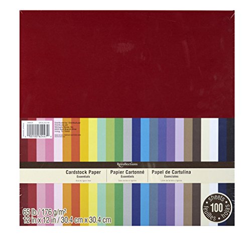 Recollections Essentials 12 inch x 12 inch 100 Sheets of Cardstock Paper