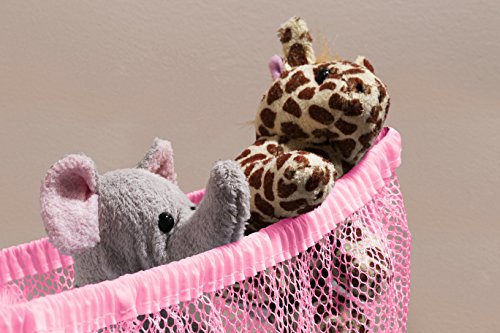Jumbo Toy Hammock, Pink - Organize Stuffed Animals and Children's Toys with this Mesh Hammock. Great Decor while Neatly Organizing Kid's Toys and Stuffed Animals. Expands to 5.5 feet. (2-Pack)