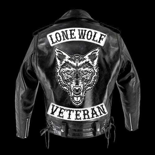 Veteran Reflective Embroidered Iron-On Patch Biker Jacket Rider Vest Rocker Size 12" XL USA Gray (Reflective Grey Bottom)