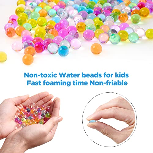 OHwtzb Water Beads Rainbow Mix (25,000 Beads Uniform Size) Jelly Water Gel Beads Growing Beads for Kids Sensory Toys ,Splatter Ball Gun ,Plants Vase Filler and Home Decor