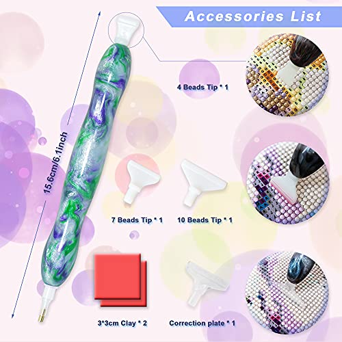 RECORDARME Resin Diamond Painting Pen, Diamond Art Drill Pen with Diamond Painting Tools and Accessories, Ergonomic Diamond Dot Pen Comfort Grip