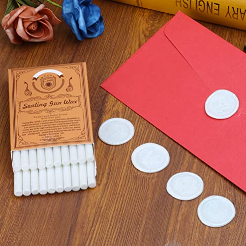 Pearl White Wax Seal Sticks, HOSAIL 40pcs Pearl White Wax Sealing Sticks Beads Great for Wax Sealing Stamp, Can Be Used in Glue Gun, Wax Seal Warmer and Sealing Wax Furnace (Pearl White)