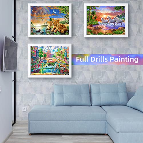 WHATWEARS 6 Pack Diamond Painting Kits for Adults 5D Landscape Diamond Art Painting Full Drill DIY Animals Gem Art Crystal Paint with Diamonds Accessories Craft for Home Wall Decor 15.7 x 11.8 Inch